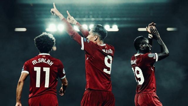 Roberto Firmino, Mohamed Salah y Sadio Mané