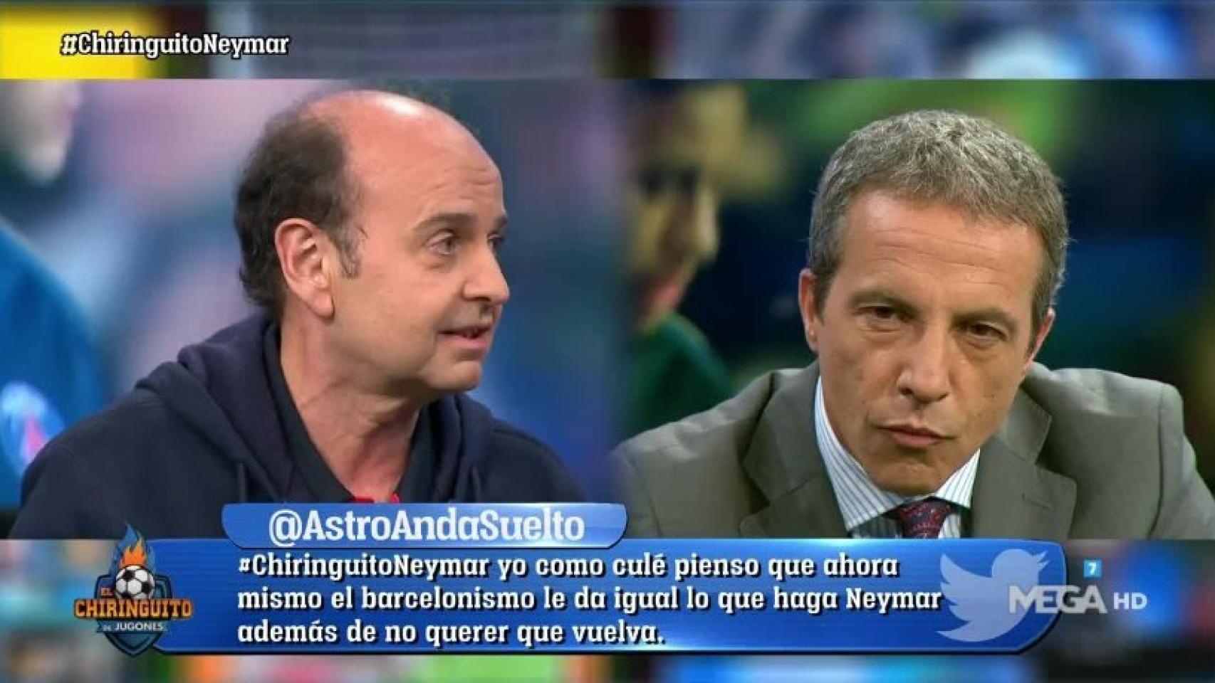 Juanma Rodríguez en El Chiringuito. Foto: Twitter (@ElChiringuitotv).