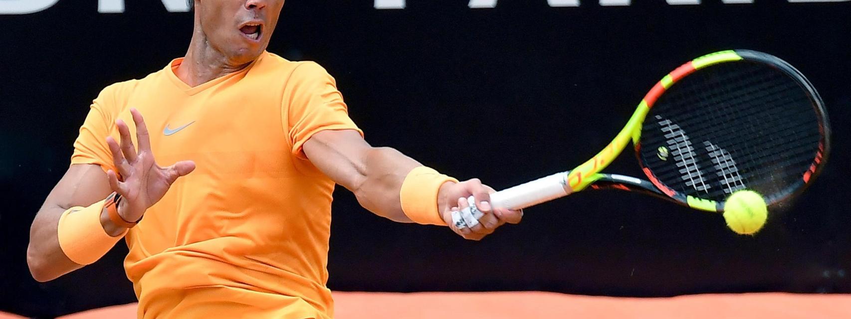 Nadal durante su debut en Roma.