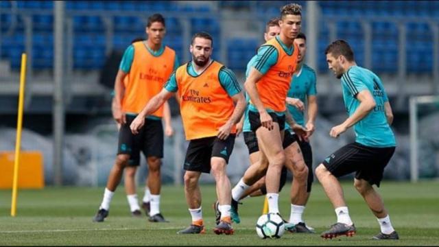 Entrenamiento del Real Madrid antes del Villarreal