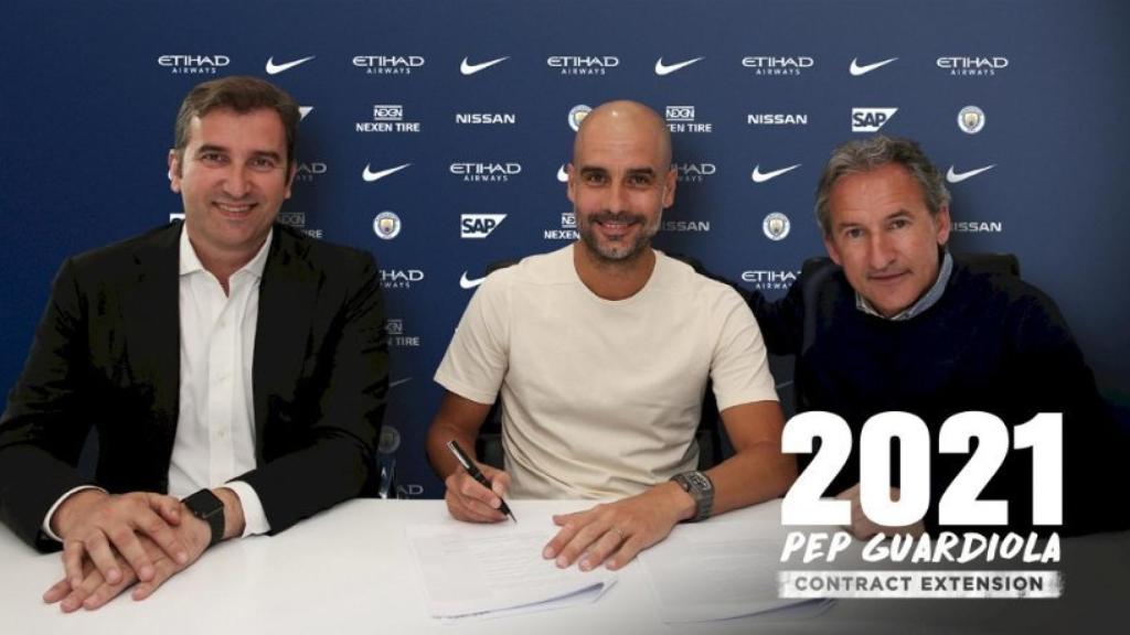 Guardiola renueva con el City. Foto: mancity.com