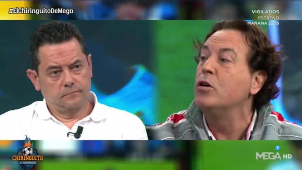 Roncero y Pipi Estrada, en El Chiringuito. Foto: Twitter (@elchiringuitotv)