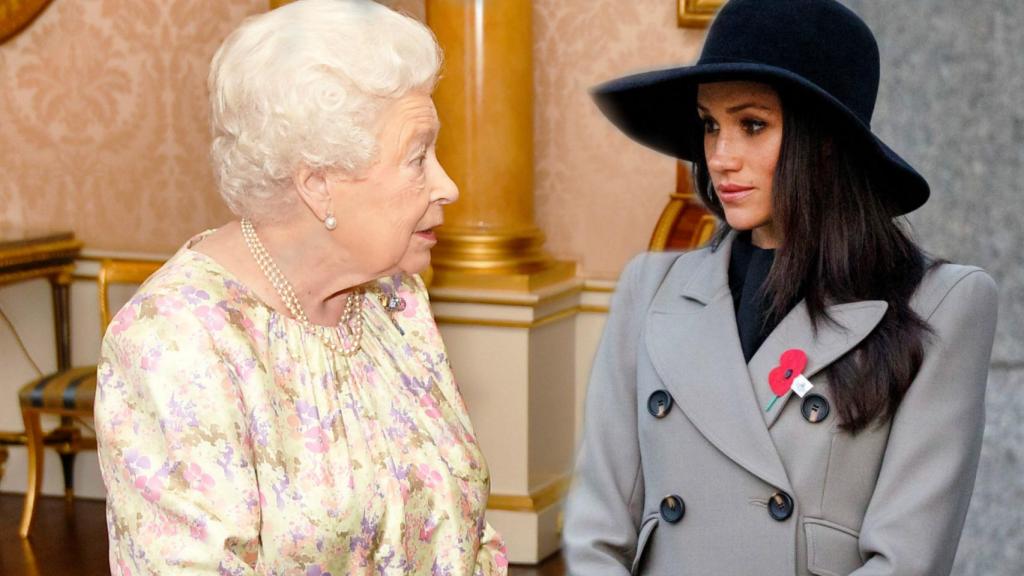 La reina Isabel II y Meghan Markle en un montaje de JALEOS.