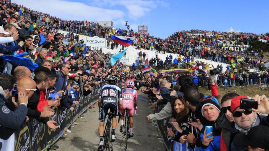 Imagen de la subida al Zoncolan en el Giro de 2014.