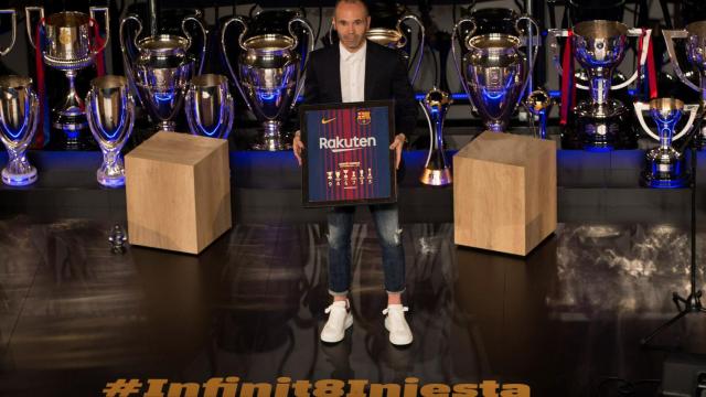 Andrés Iniesta en su despedida en el Camp Nou.