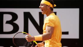 Nadal, celebrando un punto ante Fognini.