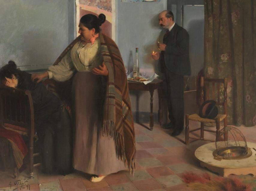 Mientras Sáenz pinta a sus niñas desnudas, Fillol denuncia la prostitución en La bestia humana (1897).