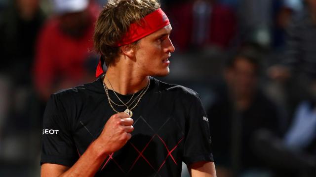 Zverev, celebrando un punto en el partido ante Goffin.