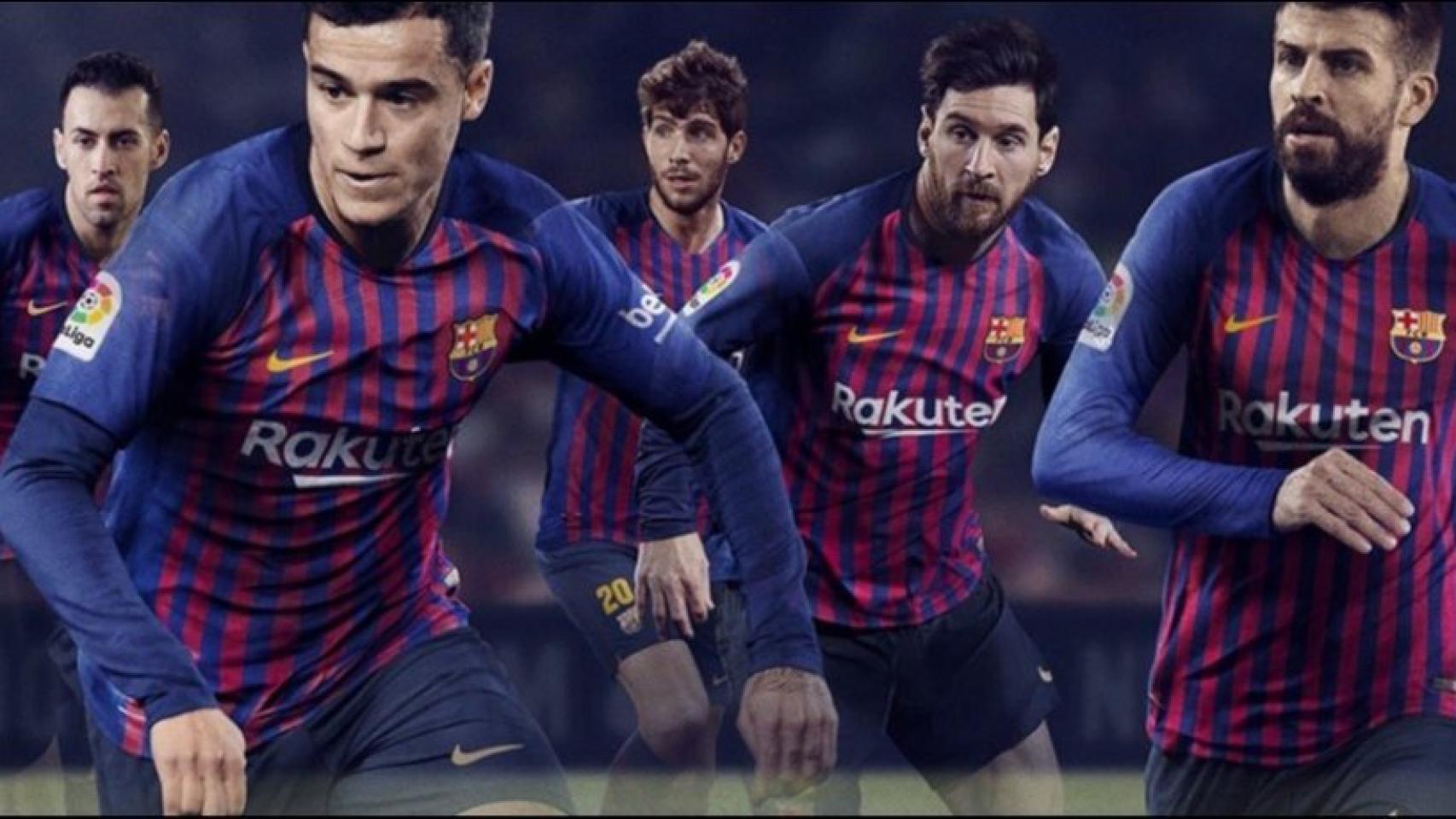 El Barcelona presenta sus nuevas equipaciones. Foto: Twitter (@elchiringuitotv).