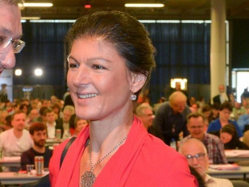 Sahra Wagenknecht durante un congreso de su partido.