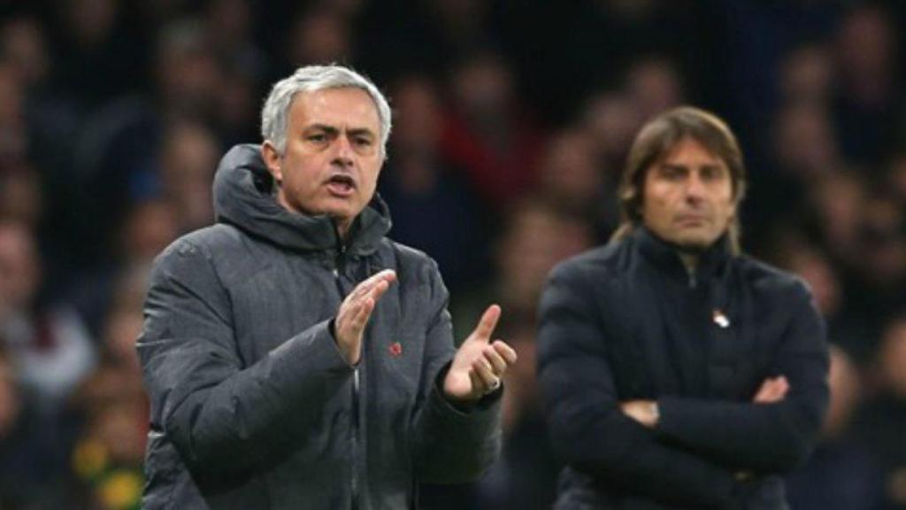 Mourinho y Conte. Foto manutd.com