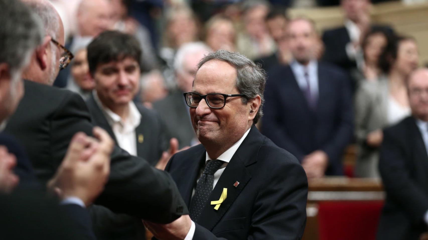 Quim Torra en el Parlament durante su investidura.