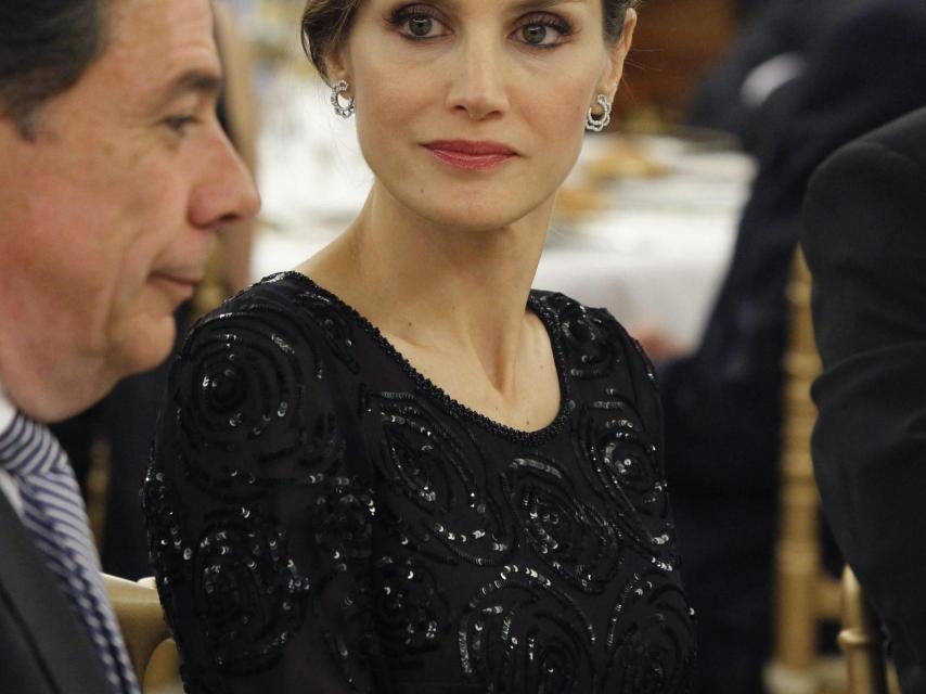 Letizia durante la cena.