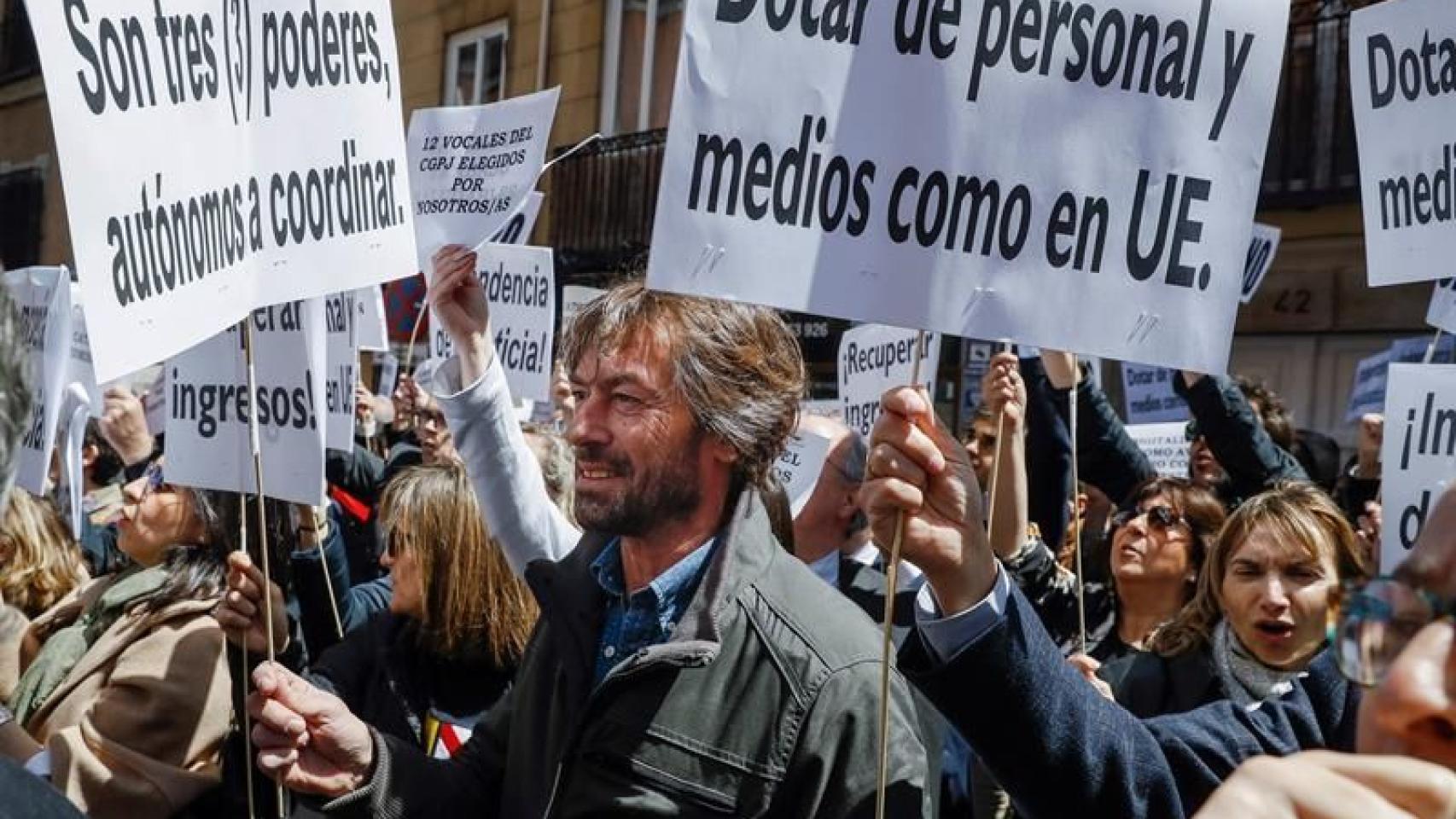 Manifestación de jueces ante el Ministerio de Justicia el pasado día 4./