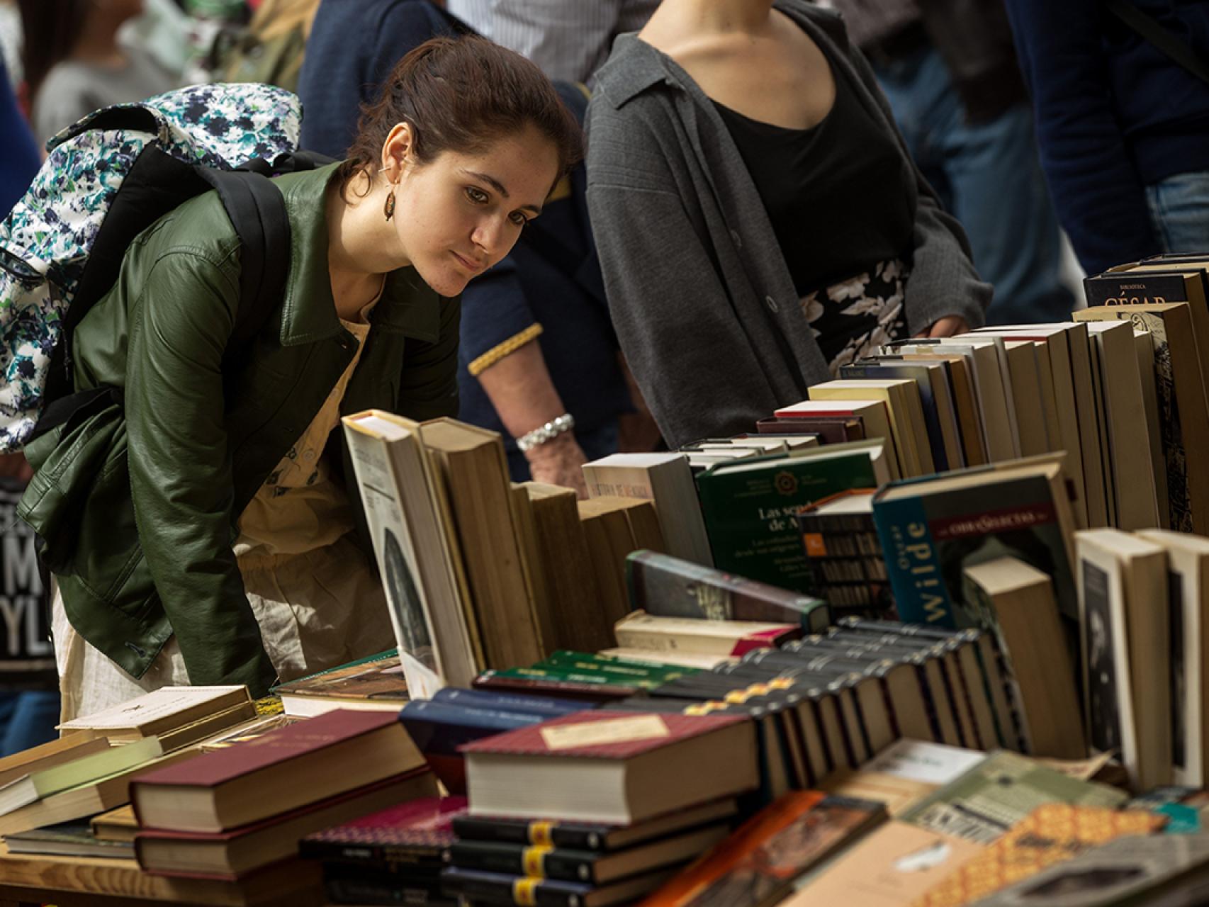 Una lectora en la celebración del último Sant Jordi.