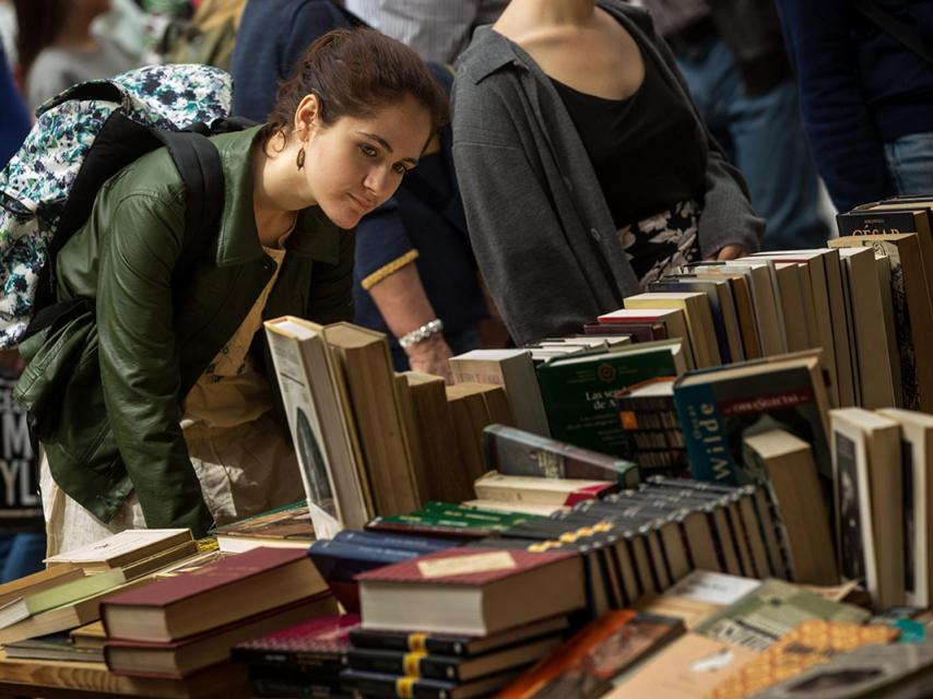 Una lectora en la celebración del último Sant Jordi.