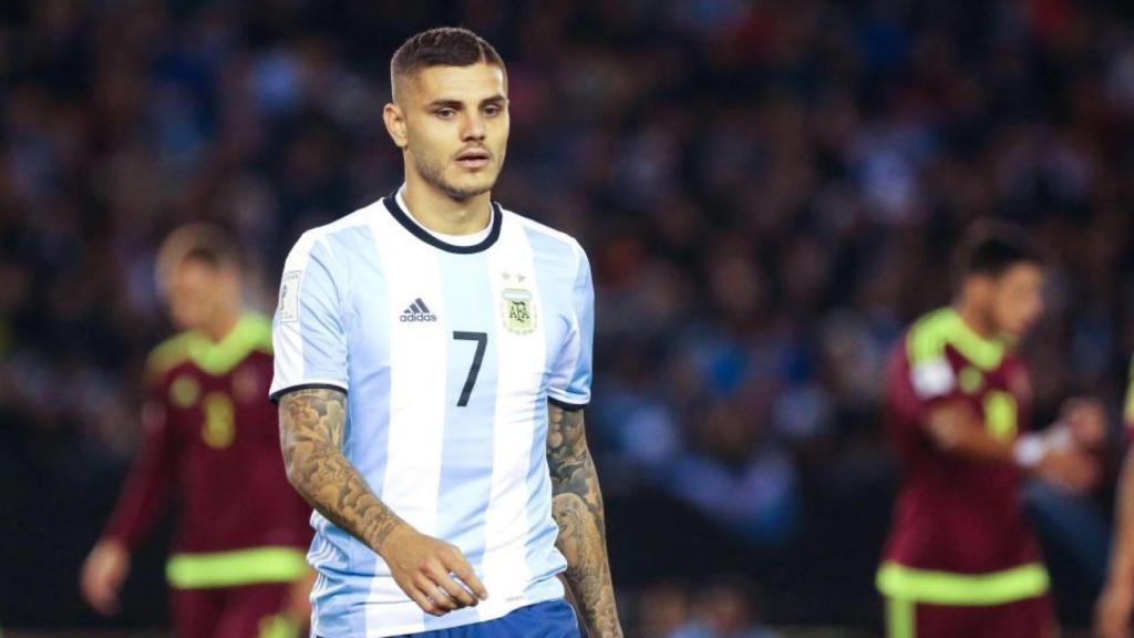 Icardi, en un partido de Argentina.