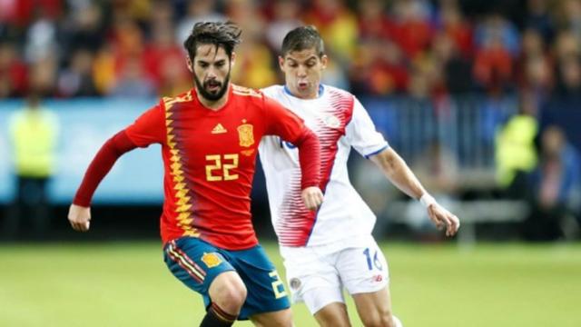 Isco contra Costa Rica. Foto: rfef.es