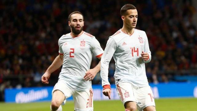 Lucas Vázquez y Carvajal, con la Selección. Foto: Facebook (@SeFutbol)