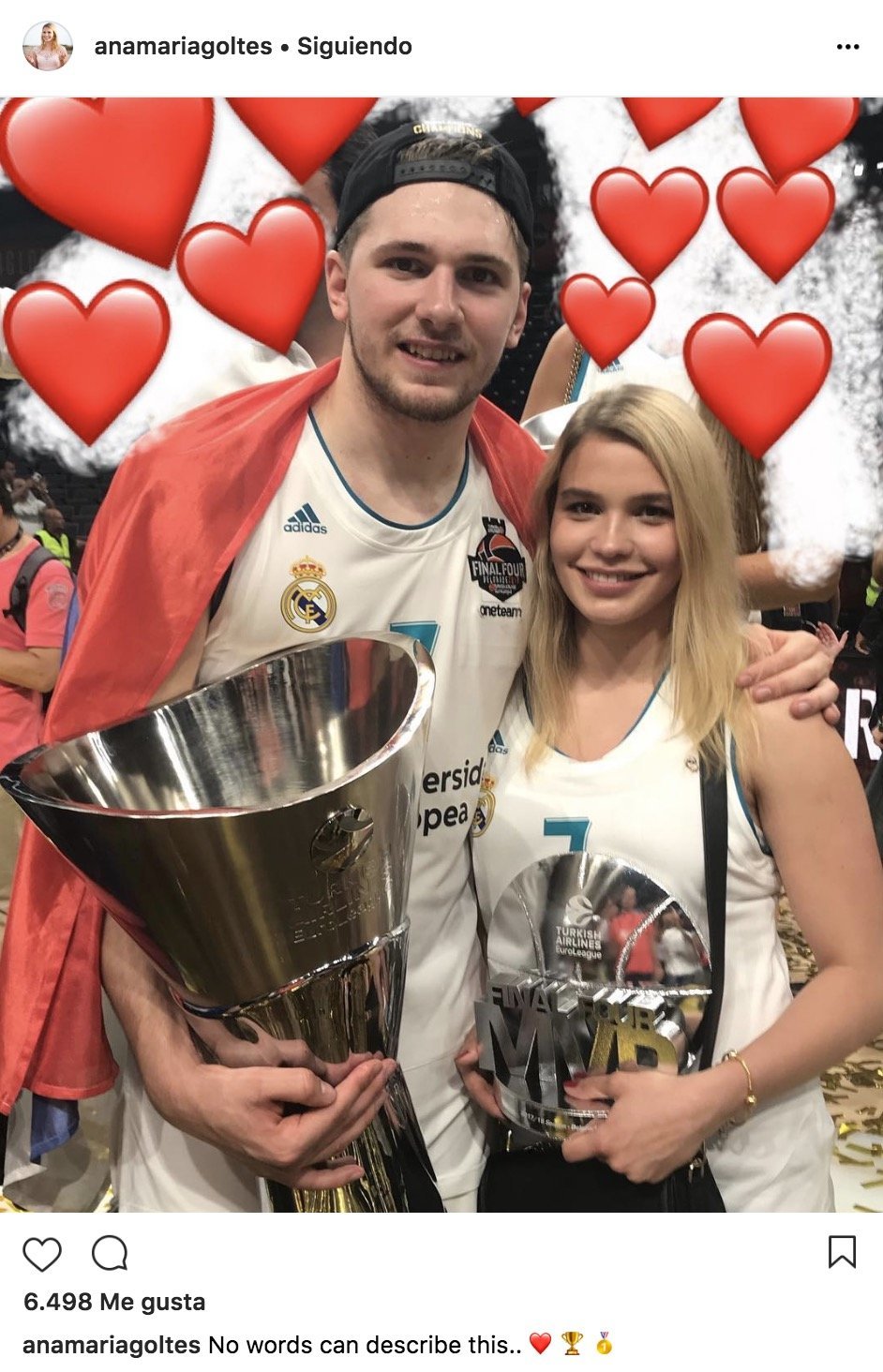 Así es Ana María Goltes, la novia de Luka Doncic que también reina en la  Euroliga