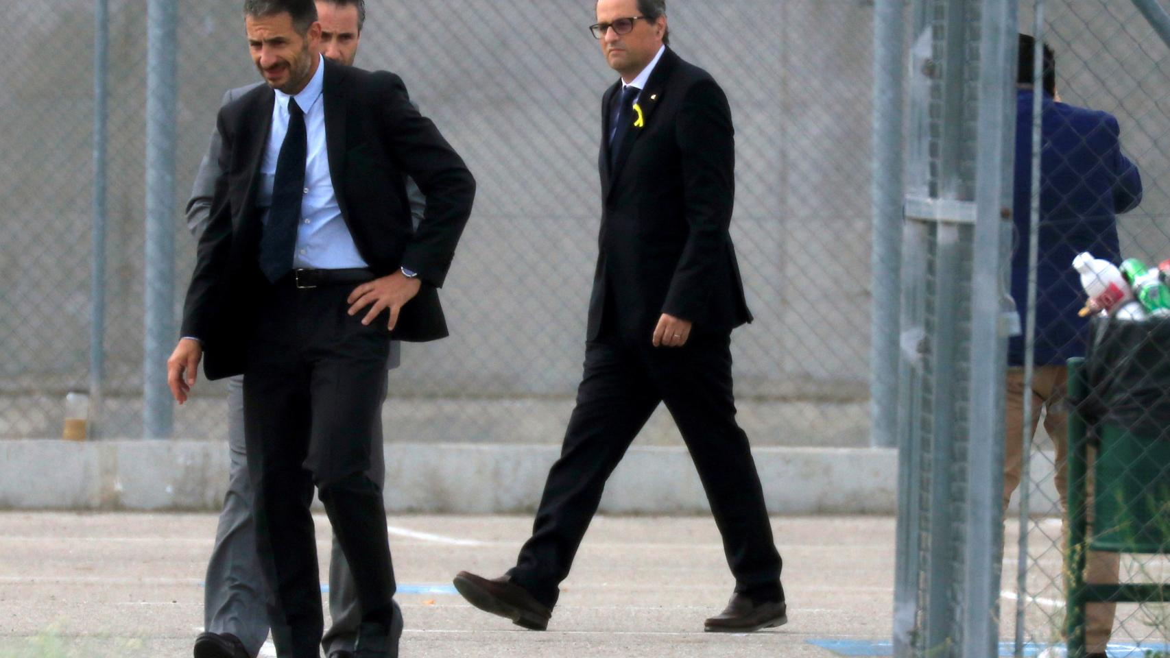 Quim Torra llegando a la cárcel de Estremera (Madrid).