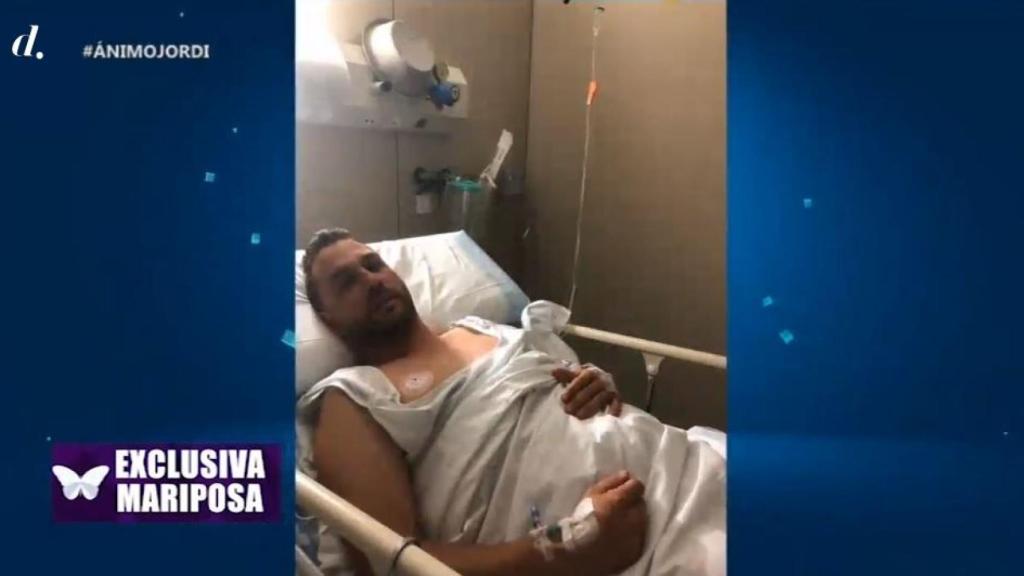 Jordi Martin en el hospital en una imagen de la televisión.