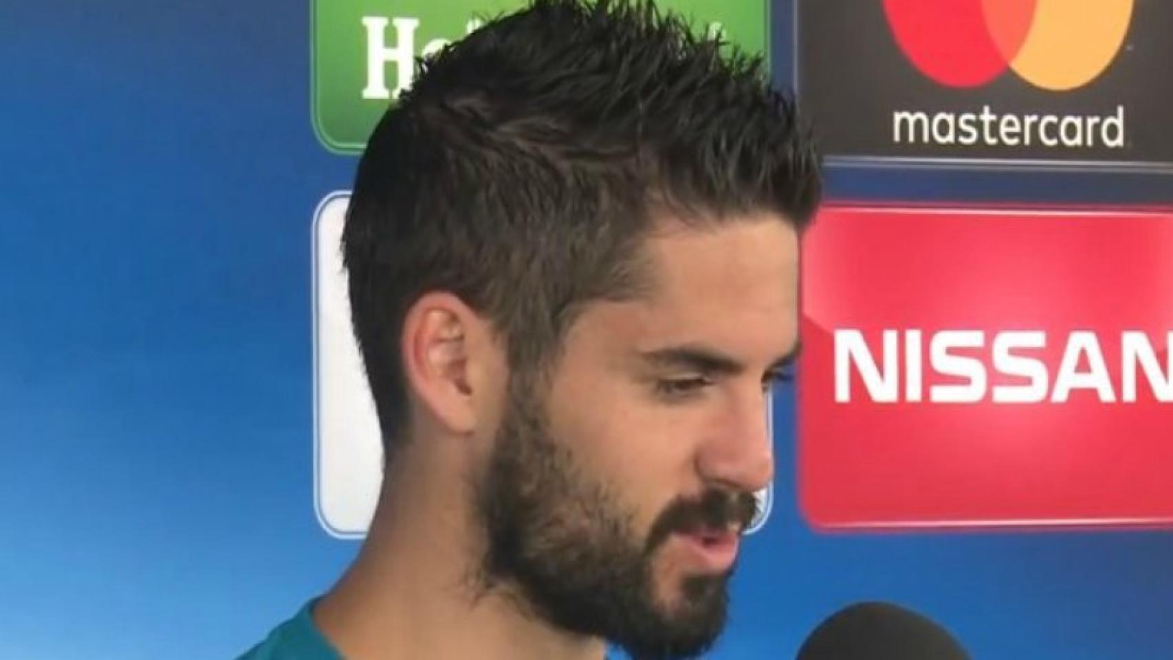 Isco atiende a los medios. Foto: Twitter (@chirichampions)