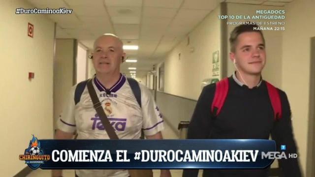 Alfredo Duro comienza el camino a Kiev. Foto: Twitter (@elchiringuitotv)