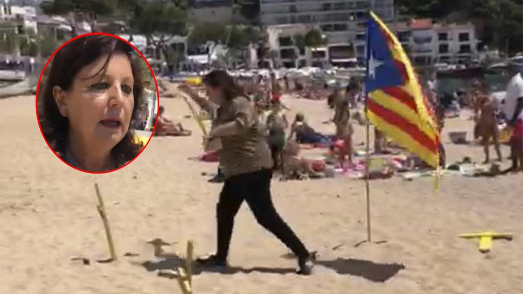 Maribel bajó a la playa a quitar las cruces amarillas que pusieron los indepes y los bañistas le aplaudieron