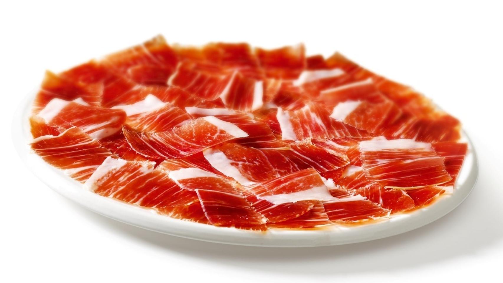 Un plato de jamón ibérico.