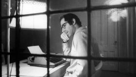 Philip Roth in fraganti en su estudio.