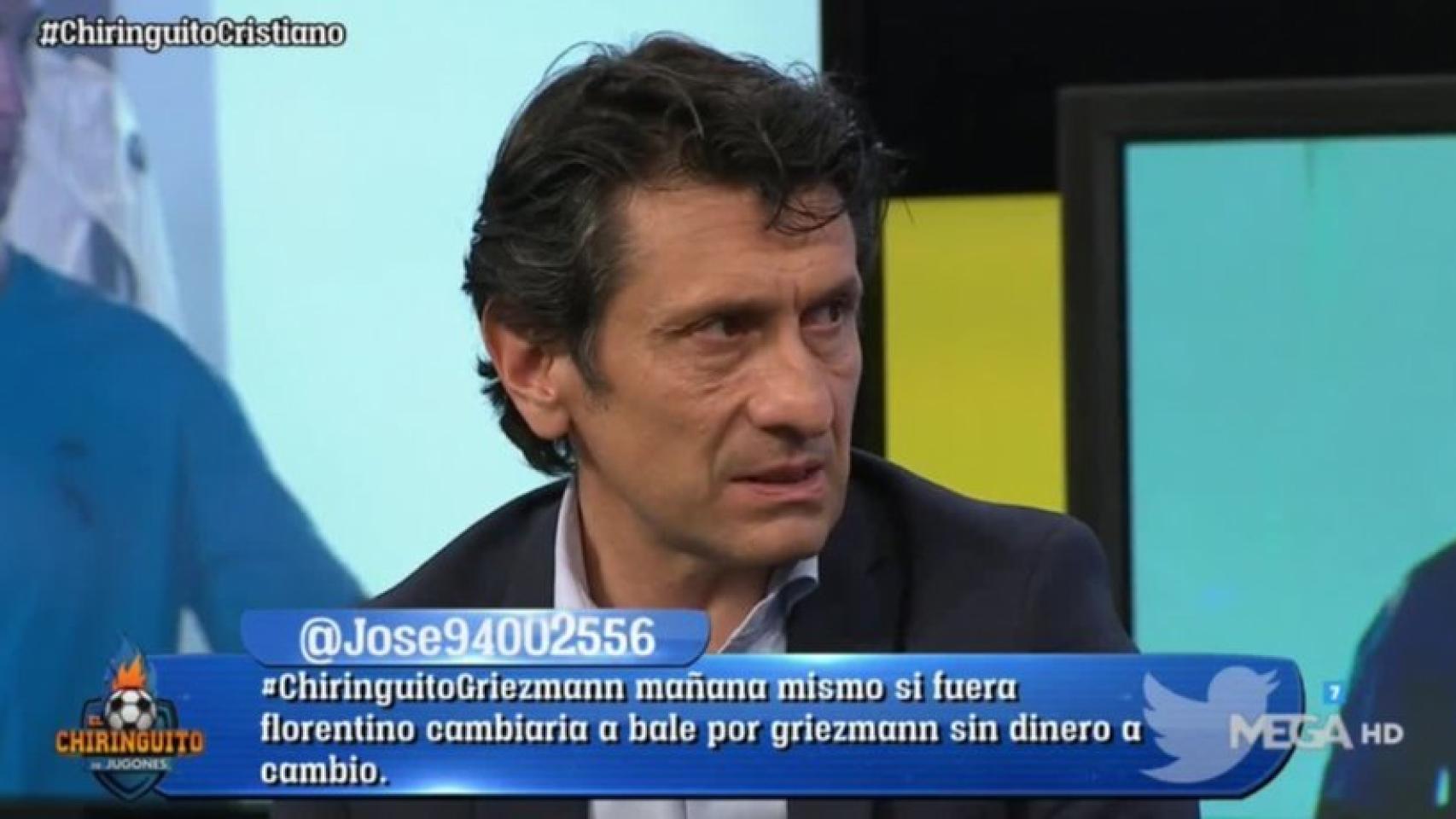 José Félix Diaz en El Chiringuito. Foto: Twitter (@elchiringuitotv)