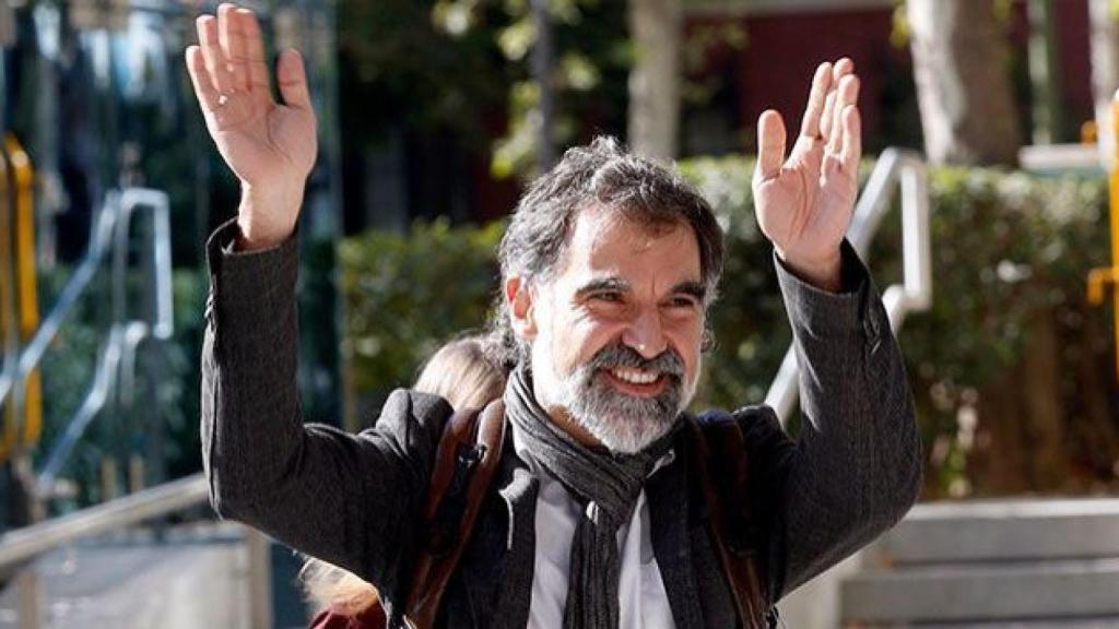 Jordi Cuixart, a su salida de la Audiencia Nacional tras declarar el 16 de octubre.