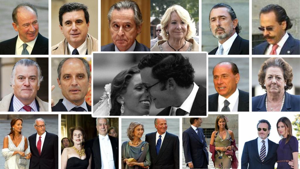 Montaje JALEOS con los invitados a la boda de Alejandro Agag y Ana Aznar.