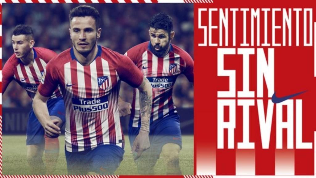 Nueva equipación de la camiseta del Atleti. Foto: Twitter (@Atleti).