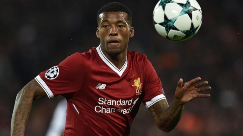 Georginio Wijnaldum durante un partido con el Liverpool en Champions League. Foto: liverpoolfc.com