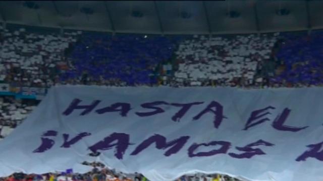 Mosaico del Real Madrid durante la final de la Champions League