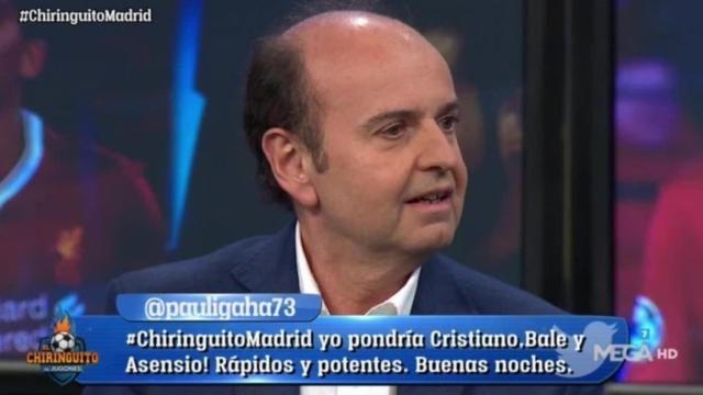 Juanma Rodriguez en El Chiringuito. Foto: Twitter (@elchiringuitotv)