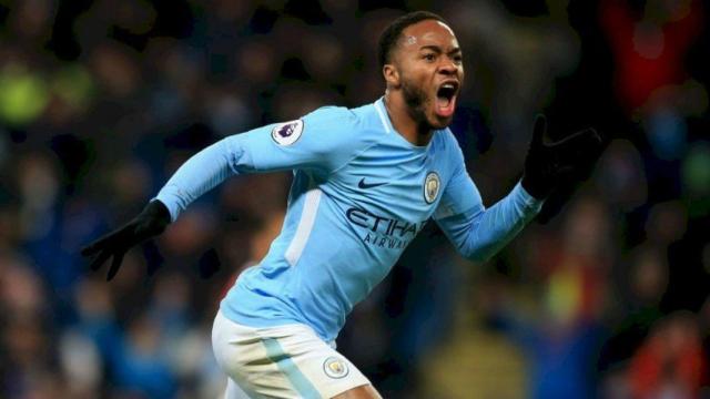 Sterling celebra un gol con el City. Foto mancity.com