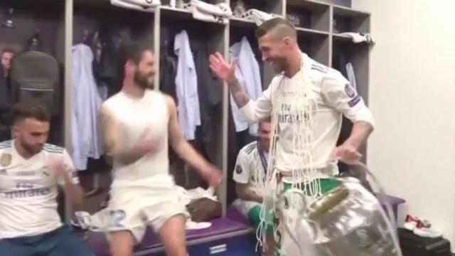 La fiesta en el vestuario del Madrid tras ganar La Decimotercera