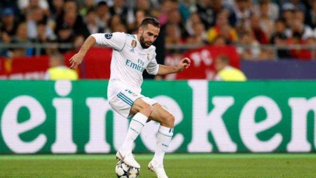 Carvajal durante la final de la Champions ante el Liverpool