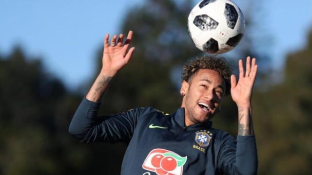 Neymar, en un entrenamiento de Brasil. Foto: Twitter (CBF_Futebol)