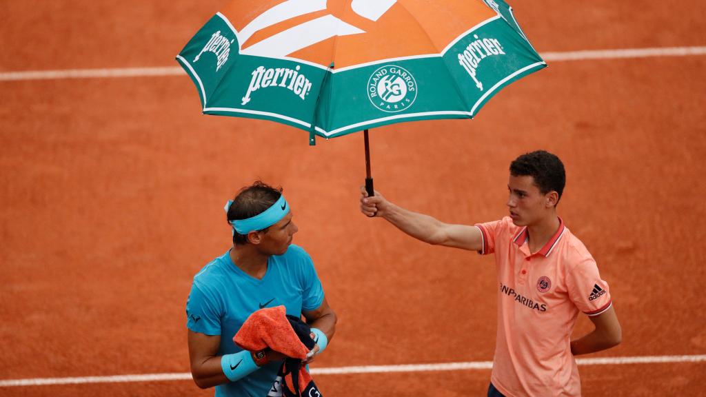 Nadal, durante su partido de primera ronda ante Bolelli.