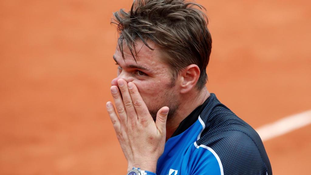 Wawrinka, lamentándose en su partido ante García-López.