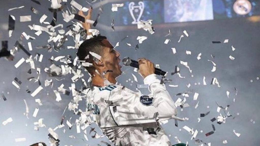 Cristiano durante la celebración de La Decimotercera. Foto: Twitter (@cristiano).