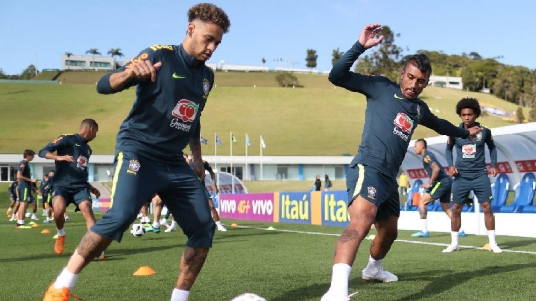 Neymar durante un entrenamiento de Brasil. Foto: Twitter (@CBF_futebol).
