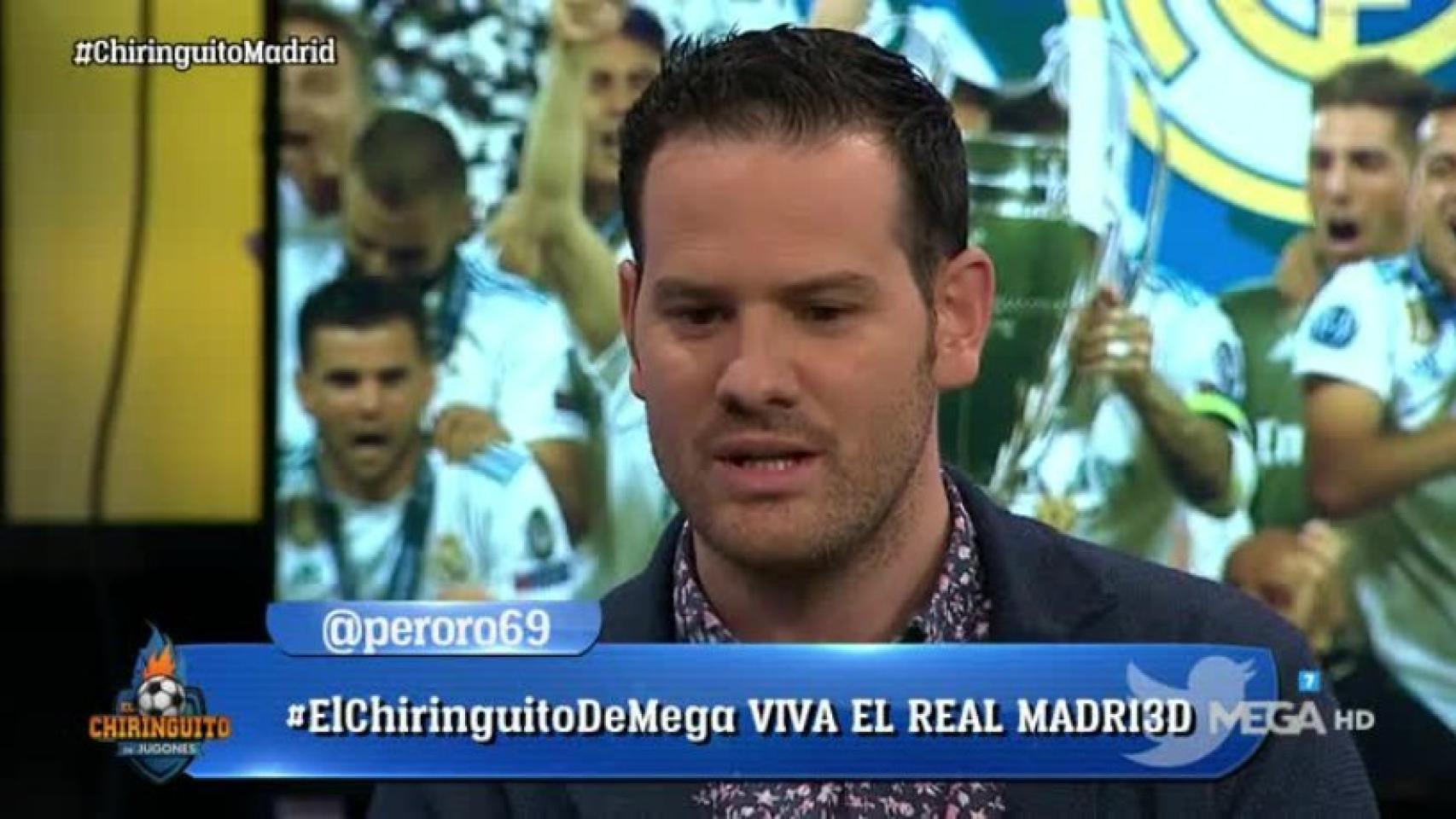 Quim Domènech, en El Chiringuito. Foto: Twitter (@elchiringuitotv)