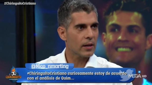 José Luis Sánchez, en El Chiringuito. Foto: Twitter (@elchiringuitotv)