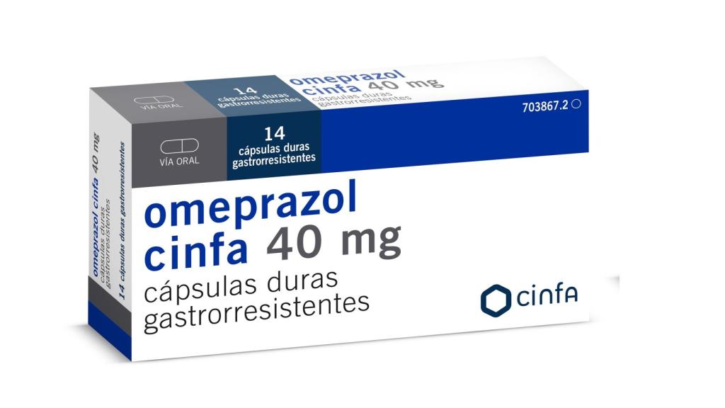 Un envase de omeprazol.