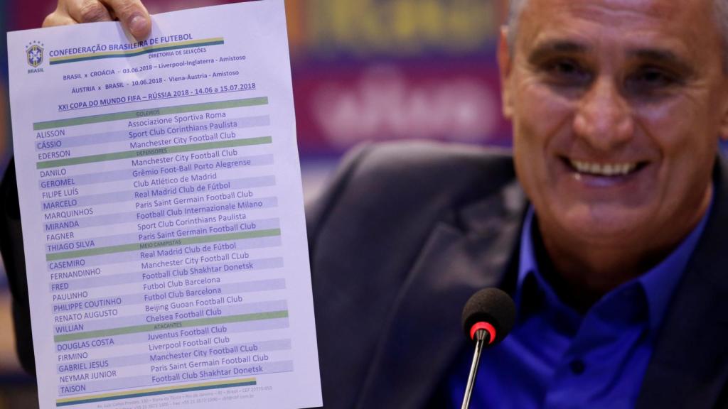 Tite, seleccionador de Brasil, al presentar la lista de jugadores que van al Mundial.